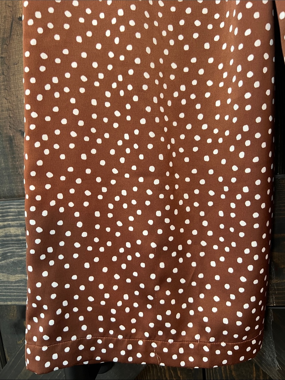 Urban Outfitters Brown Polka Dot Wide Leg Pants XS Satin High Rise Cropped Boho - Picture 7 of 11